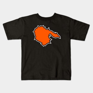 Hornby Island Orange Silhouette - Simple but Bold Gift - Hornby Island Kids T-Shirt